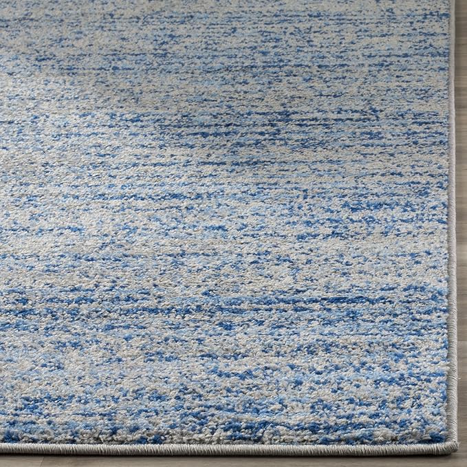 SAFAVIEH Adirondack Collection Runner Rug - 2'6" x 18', Blue & Silver, Modern Abstract Design, Non-Shedding & Easy Care, Ideal for High Traffic Areas in Living Room, Bedroom (ADR117D)