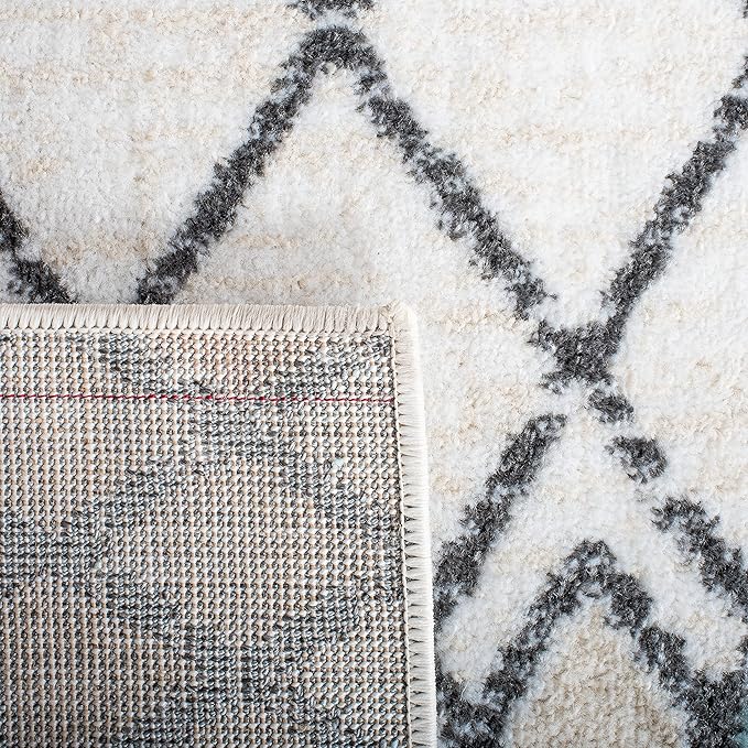 SAFAVIEH Amsterdam Collection Runner Rug - 2'3" x 8', Ivory & Beige, Moroccan Boho Design, Non-Shedding & Easy Care, Ideal for High Traffic Areas in Living Room, Bedroom (AMS115A)