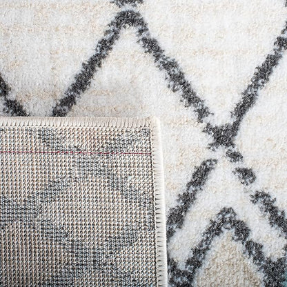 SAFAVIEH Amsterdam Collection Runner Rug - 2'3" x 8', Ivory & Beige, Moroccan Boho Design, Non-Shedding & Easy Care, Ideal for High Traffic Areas in Living Room, Bedroom (AMS115A)