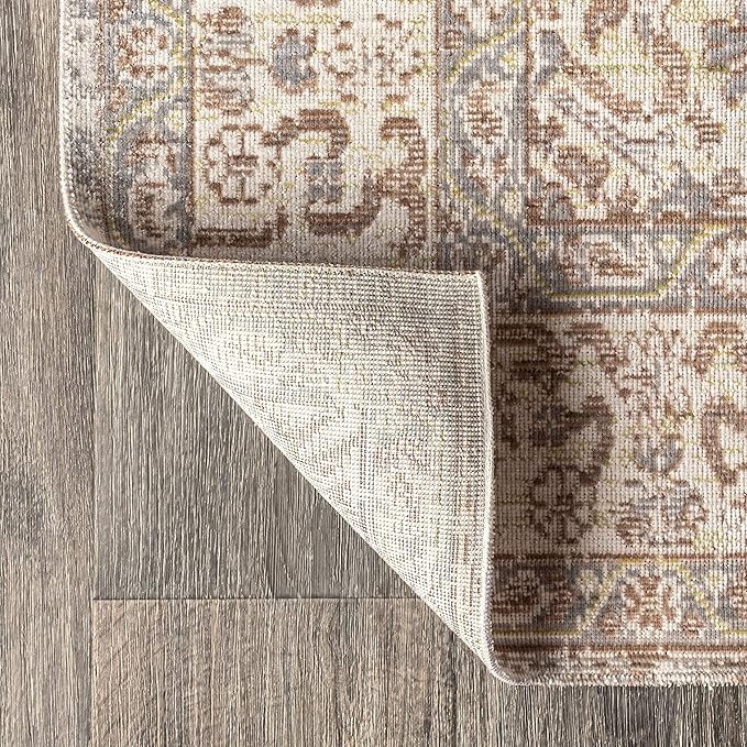 JONATHAN Y MDP306C-28 Lila Modern Tribal Medallion Indoor Area -Rug Vintage Glam Bohemian Easy -Cleaning Bedroom Kitchen Living Room Non Shedding, 2 X 8, Grey