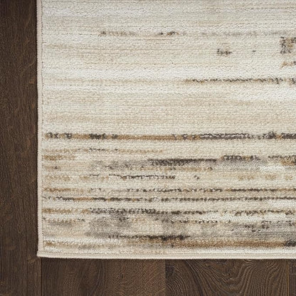 Nourison Serenity Home Abstract Ivory Beige 9' x 12' Area Rug, Easy Cleaning, Non Shedding, Bed Room, Living Room, Dining Room, Backyard, Deck, Patio (9x12)