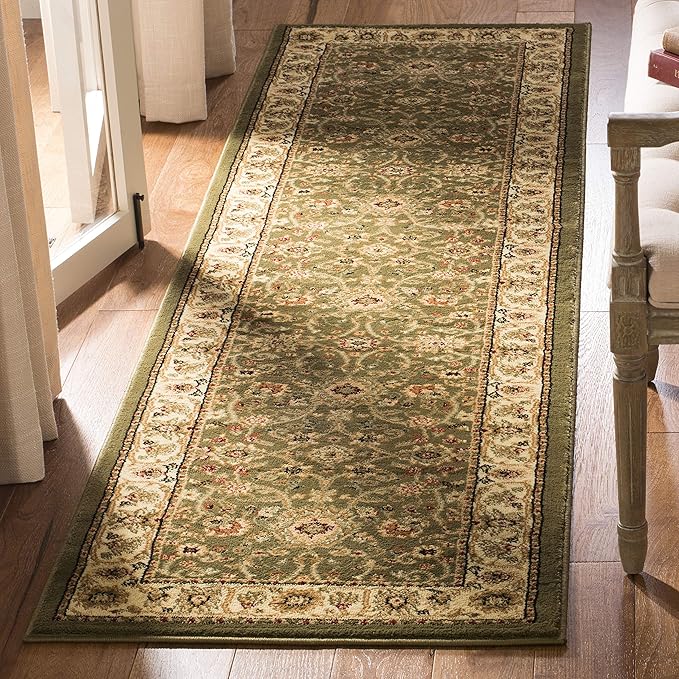 SAFAVIEH Lyndhurst Collection Runner Rug - 2'3" x 10', Sage & Ivory, Traditional Oriental Design, Non-Shedding & Easy Care, Ideal for High Traffic Areas in Living Room, Bedroom (LNH212C)
