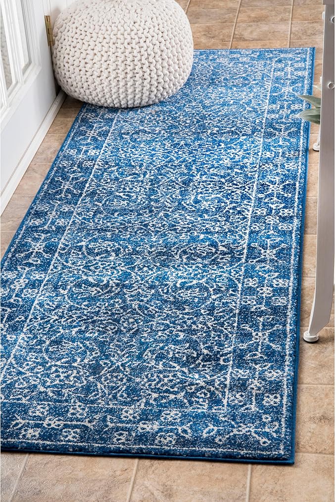 nuLOOM Vintage Waddell Runner Rug , 2' 6" x 6', Dark Blue, Rectangular, 0.35" Thick