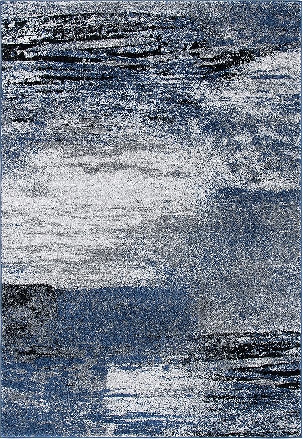 SAFAVIEH Adirondack Collection Accent Rug - 4' x 6', Grey & Blue, Modern Abstract Design, Non-Shedding & Easy Care, Ideal for High Traffic Areas in Entryway, Living Room, Bedroom (ADR112H)