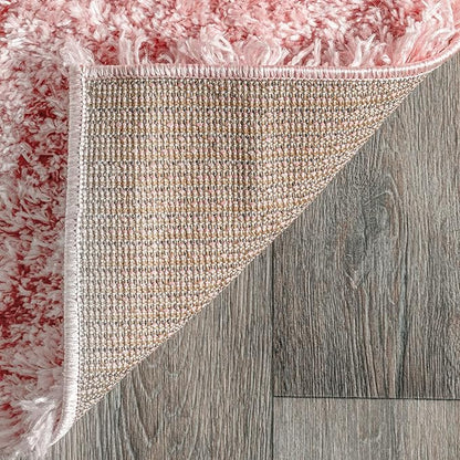 nuLOOM Gynel Contemporary Shag Runner Rug, 2' 8" x 8', Baby Pink