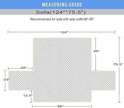 Ameritex Couch Sofa Slipcover 100% Waterproof Nonslip Quilted Furniture Protector for Dogs, Children, Pets, Machine Washable (Beige, 68")