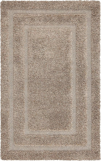 SAFAVIEH Florida Shag Collection Accent Rug - 3'3" x 5'3", Beige & Beige, Non-Shedding & Easy Care, 1.2-inch Thick Ideal for High Traffic Areas in Foyer, Living Room, Bedroom (SG454-1313)