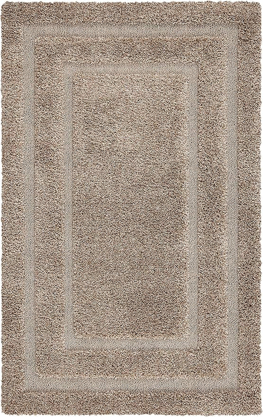 SAFAVIEH Florida Shag Collection Accent Rug - 3'3" x 5'3", Beige & Beige, Non-Shedding & Easy Care, 1.2-inch Thick Ideal for High Traffic Areas in Foyer, Living Room, Bedroom (SG454-1313)