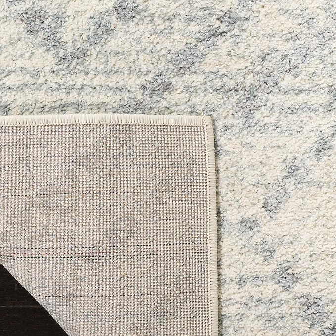 SAFAVIEH Adirondack Collection Runner Rug - 2'6" x 6', Ivory & Light Blue, Modern Diamond Distressed Design, Non-Shedding & Easy Care, Ideal for High Traffic Areas in Living Room, Bedroom (ADR131T)