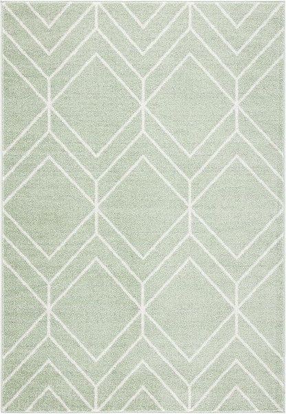 SAFAVIEH Adirondack Collection Accent Rug - 4' x 6', Sage & Ivory, Modern Geometric Design, Non-Shedding & Easy Care, Ideal for High Traffic Areas in Entryway, Living Room, Bedroom (ADR241Y)