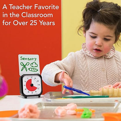 Time Timer 3 inch Visual Timer — 60 Minute Kids Desk Countdown Clock with Dry Erase Activity Card and Desktop App Access — for Kids Classroom, Homeschool Study Tool, Task Reminder, Home and Kitchen