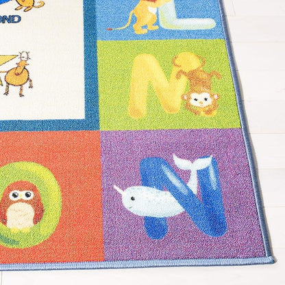 SAFAVIEH Kids Playhouse Collection Accent Rug - 3'3" x 5'3", Beige & Blue, Non-Shedding Machine Washable & Slip Resistant Ideal for High Traffic Areas for Boys & Girls in Playroom (KPH225A)