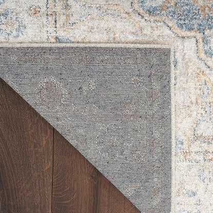 Nourison Astra Machine Washable Traditional Denim Multi 2'2" x 4' Area Rug, Easy Cleaning, Non Shedding, Bed Room, Living Room, Dining Room, Kitchen (2x4)