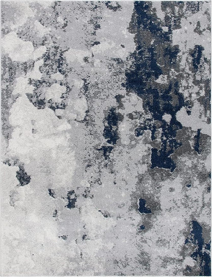 SAFAVIEH Adirondack Collection Area Rug - 10' x 14', Navy & Grey, Modern Abstract Design, Non-Shedding & Easy Care, Ideal for High Traffic Areas in Living Room, Bedroom (ADR134N)