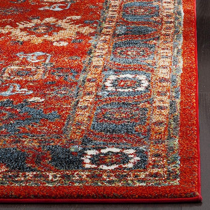SAFAVIEH Vintage Hamadan Collection Accent Rug - 2'3" x 4', Orange & Blue, Traditional Persian Design, Non-Shedding & Easy Care, Ideal for High Traffic Areas in Foyer, Living Room, Bedroom (VTH214C)