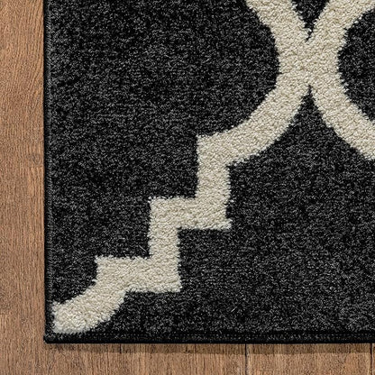 Well Woven Sydney LuLu's Lattice Black Modern Geometric Trellis Area Rug 7'10" x 10'6"