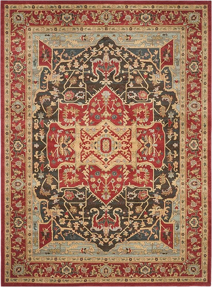 SAFAVIEH Mahal Collection 9' x 12' Red Red MAH625D Traditional Oriental Non-Shedding Living Room Bedroom Dining Home Office Area Rug
