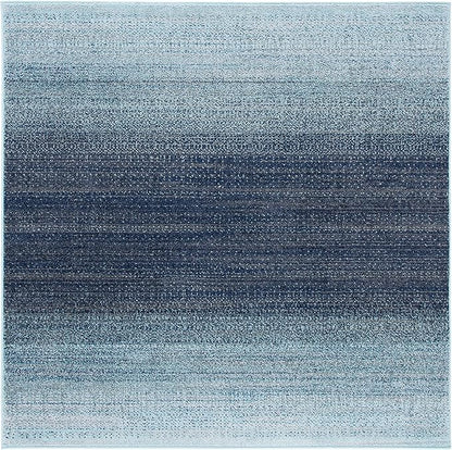 SAFAVIEH Adirondack Collection Area Rug - 6' Square, Purple & Grey, Modern Ombre Design, Non-Shedding & Easy Care, Ideal for High Traffic Areas in Living Room, Bedroom (ADR142V)