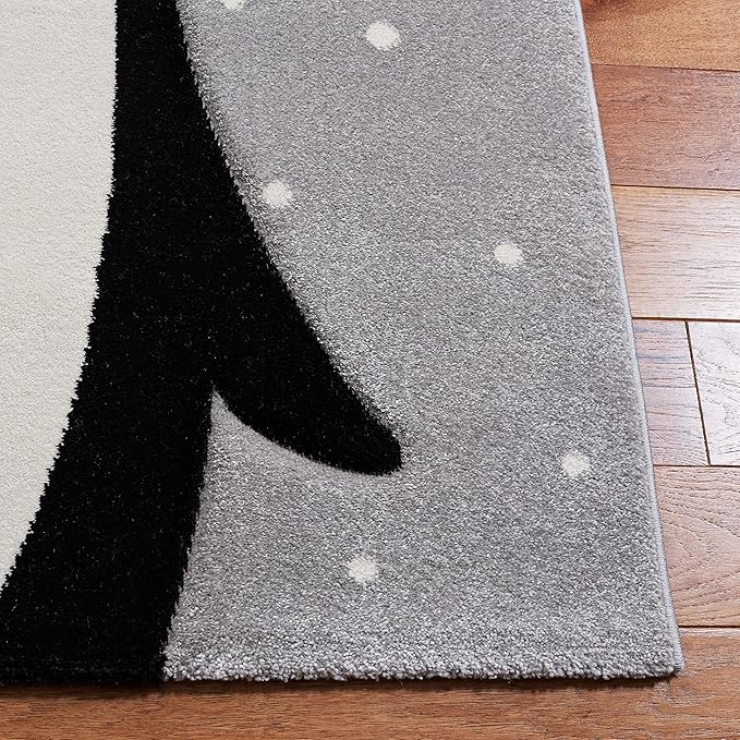 SAFAVIEH Carousel Kids Collection Runner Rug - 2' x 8', Light Grey & Black, Non-Shedding & Easy Care, Ideal for High Traffic Areas for Boys & Girls in Playroom, Nursery, Bedroom (CRK132F)