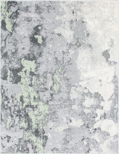 SAFAVIEH Adirondack Collection Area Rug - 6' x 9', Green & Grey, Modern Abstract Design, Non-Shedding & Easy Care, Ideal for High Traffic Areas in Living Room, Bedroom (ADR134F)