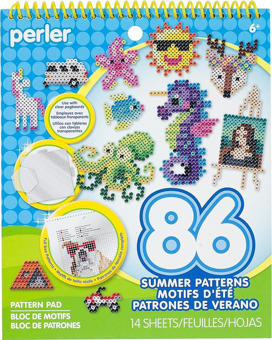 Perler Instruction Pad for Fuse Beads, 86 Patterns, Summertime Fun Piece, Small