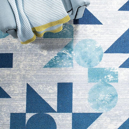 SAFAVIEH Kids Playhouse Collection Accent Rug - 3'3" x 5'3", Grey & Blue, Non-Shedding Machine Washable & Slip Resistant Ideal for High Traffic Areas for Boys & Girls in Playroom, Bedroom (KPH222F)