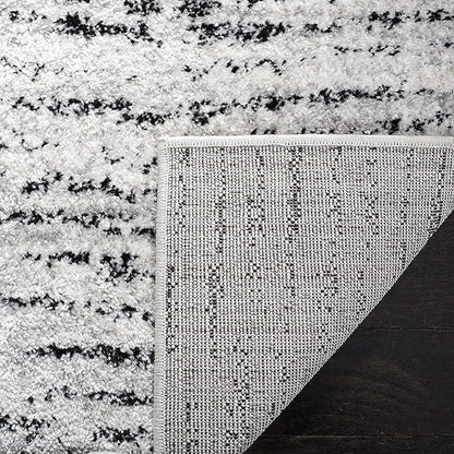 SAFAVIEH Adirondack Collection Runner Rug - 2'6" x 6', Ivory & Silver, Modern Abstract Design, Non-Shedding & Easy Care, Ideal for High Traffic Areas in Living Room, Bedroom (ADR117B)