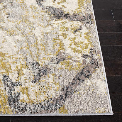 SAFAVIEH Madison Collection Area Rug - 5'3" x 7'6", Ivory & Grey, Modern Abstract Design, Non-Shedding & Easy Care, Ideal for High Traffic Areas in Living Room, Bedroom (MAD499A)