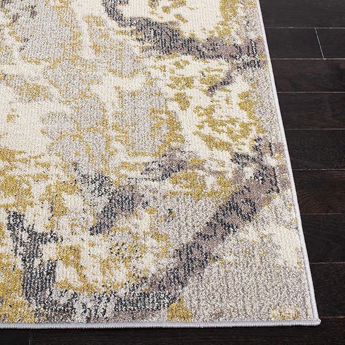 SAFAVIEH Madison Collection Accent Rug - 3' x 5', Ivory & Grey, Modern Abstract Design, Non-Shedding & Easy Care, Ideal for High Traffic Areas in Entryway, Living Room, Bedroom (MAD499A)