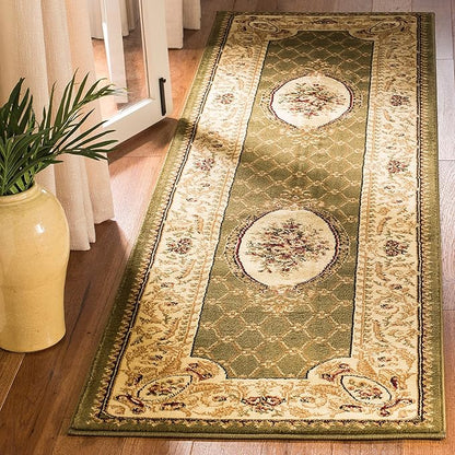 SAFAVIEH Lyndhurst Collection Accent Rug - 3'3" x 5'3", Sage & Ivory, Traditional European Design, Non-Shedding & Easy Care, Ideal for High Traffic Areas in Entryway, Living Room, Bedroom (LNH223A)