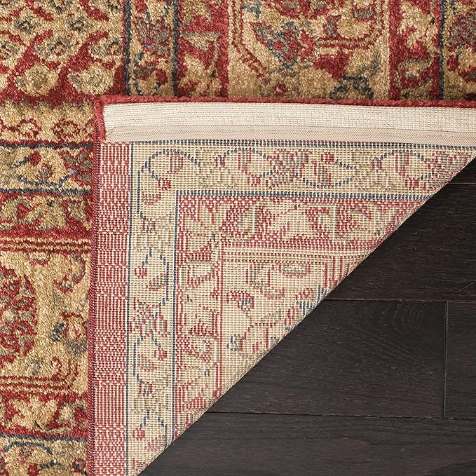 SAFAVIEH Mahal Collection Runner Rug - 2'2" x 8', Red & Natural, Traditional Oriental Design, Non-Shedding & Easy Care, Ideal for High Traffic Areas in Living Room, Bedroom (MAH697A)