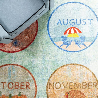 SAFAVIEH Kids Playhouse Collection Accent Rug - 3'3" x 5'3", Green & Blue, Non-Shedding Machine Washable & Slip Resistant Ideal for High Traffic Areas for Boys & Girls in Playroom, Bedroom (KPH256Y)