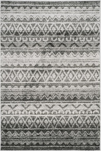 SAFAVIEH Adirondack Collection Area Rug - 5'1" x 7'6", Ivory & Charcoal, Moroccan Boho Distressed Design, Non-Shedding & Easy Care, Ideal for High Traffic Areas in Living Room, Bedroom (ADR119N)