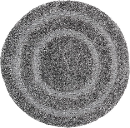 SAFAVIEH Florida Shag Collection 6'7" Round Grey/Grey SG454 Border Non-Shedding Living Room Bedroom Dining Room Entryway Plush 1.2-inch Thick Area Rug
