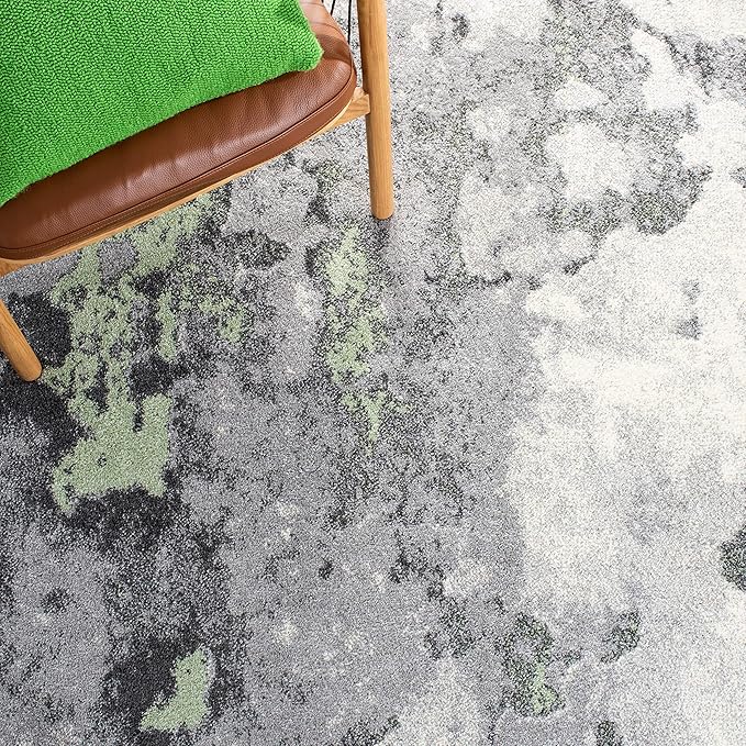 SAFAVIEH Adirondack Collection Accent Rug - 3' x 5', Green & Grey, Modern Abstract Design, Non-Shedding & Easy Care, Ideal for High Traffic Areas in Entryway, Living Room, Bedroom (ADR134F)