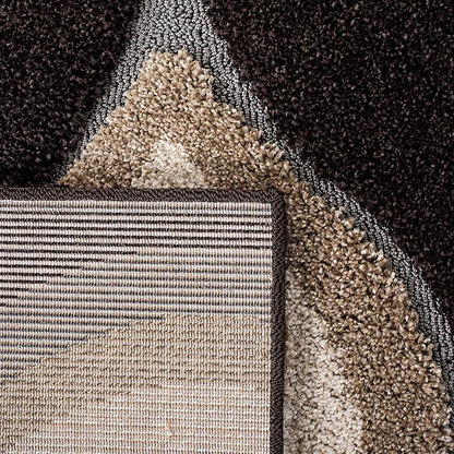 SAFAVIEH Florida Shag Collection Runner Rug - 2'3" x 9', Dark Brown & Ivory, Modern Design, Non-Shedding & Easy Care, 1.2-inch Thick Ideal for High Traffic Areas in Living Room, Bedroom (SG461-2812)