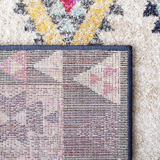 SAFAVIEH Adirondack Collection Runner Rug - 2'6" x 8', Ivory & Grey, Boho Tribal Design, Non-Shedding & Easy Care, Ideal for High Traffic Areas in Living Room, Bedroom (ADR270A)