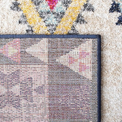 SAFAVIEH Adirondack Collection Runner Rug - 2'6" x 8', Ivory & Grey, Boho Tribal Design, Non-Shedding & Easy Care, Ideal for High Traffic Areas in Living Room, Bedroom (ADR270A)