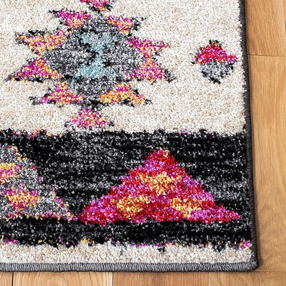 SAFAVIEH Adirondack Collection Runner Rug - 2'6" x 8', Black & Red, Boho Tribal Design, Non-Shedding & Easy Care, Ideal for High Traffic Areas in Living Room, Bedroom (ADR245Z)