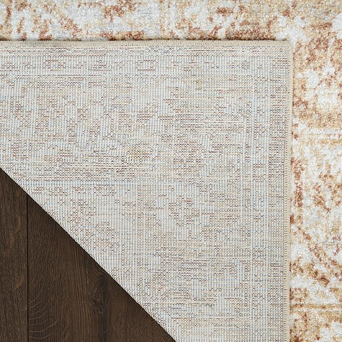 Nourison Astra Machine Washable Rust 4' x 6' Area Rug - Easy Cleaning, Non Shedding, Bed Room, Living Room, Dining Room, Kitchen (4' x 6')