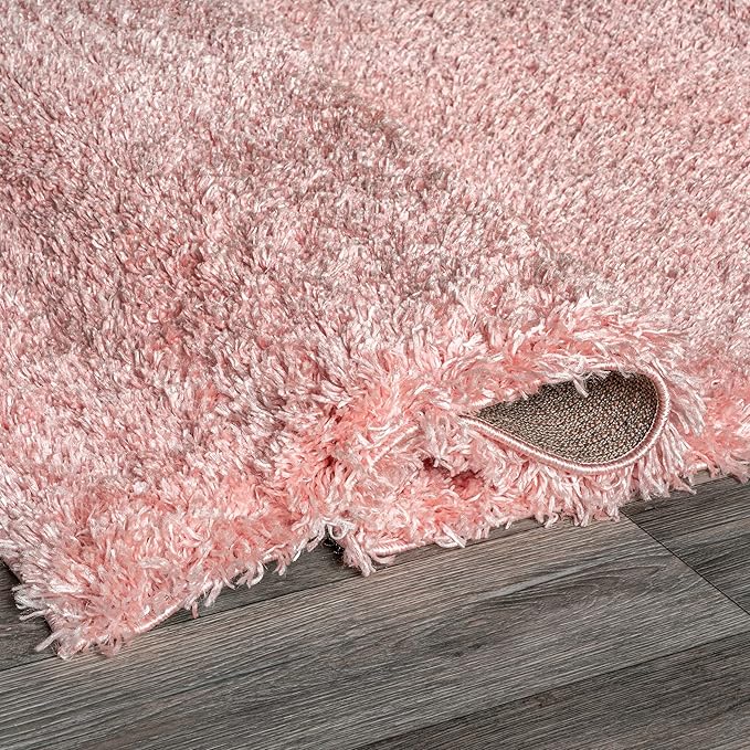 nuLOOM Gynel Contemporary Shag Runner Rug, 2' 8" x 8', Baby Pink