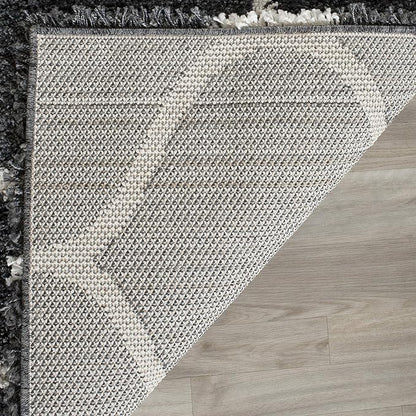 SAFAVIEH Hudson Shag Collection Runner Rug - 2'3" x 16', Dark Grey & Ivory, Trellis Design, Non-Shedding & Easy Care, 2-inch Thick Ideal for High Traffic Areas in Living Room, Bedroom (SGH280G)