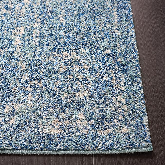 SAFAVIEH Evoke Collection 2'2" x 7' Blue/Ivory EVK256C Oriental Distressed Non-Shedding Living Room Entryway Foyer Hallway Bedroom Runner Rug