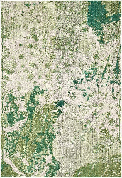 SAFAVIEH Madison Collection Accent Rug - 4' x 6', Green & Ivory, Modern Abstract Design, Non-Shedding & Easy Care, Ideal for High Traffic Areas in Entryway, Living Room, Bedroom (MAD499Y)