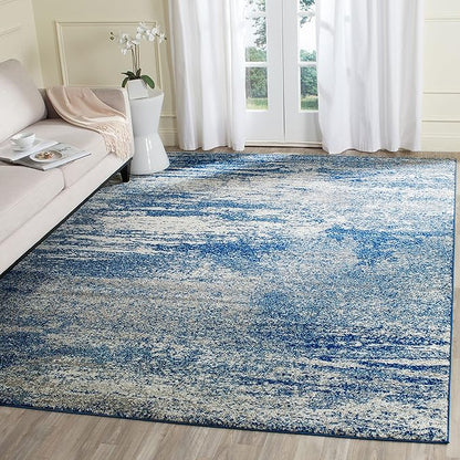 SAFAVIEH Evoke Collection 3' x 5' Ivory / Dark Grey EVK272G Modern Abstract Non-Shedding Living Room Bedroom Accent Rug