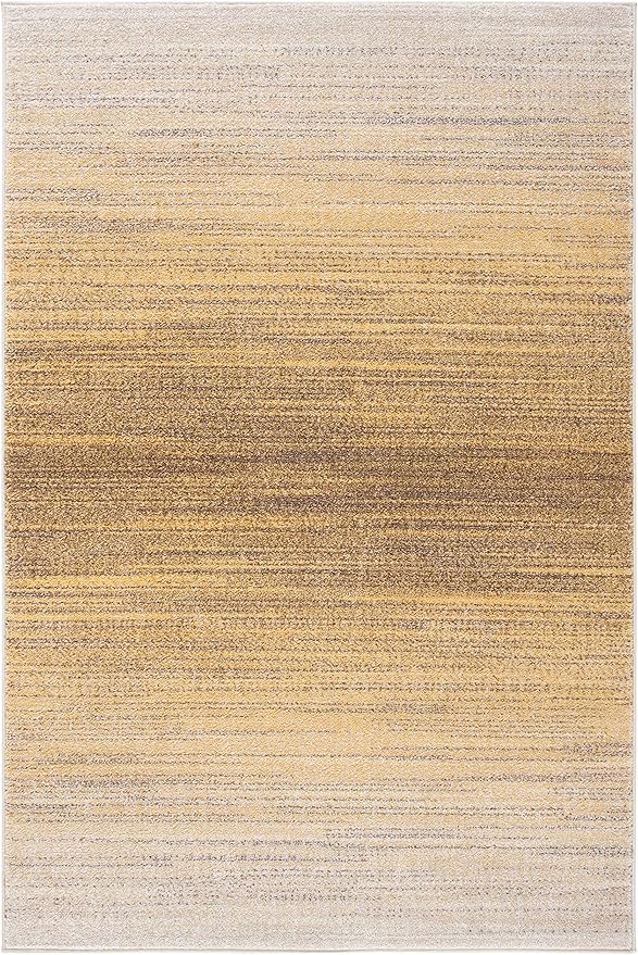 SAFAVIEH Adirondack Collection Area Rug - 6' x 9', Gold & Ivory, Modern Ombre Design, Non-Shedding & Easy Care, Ideal for High Traffic Areas in Living Room, Bedroom (ADR142D)