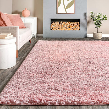 nuLOOM Gynel Contemporary Shag Runner Rug, 2' 8" x 8', Baby Pink