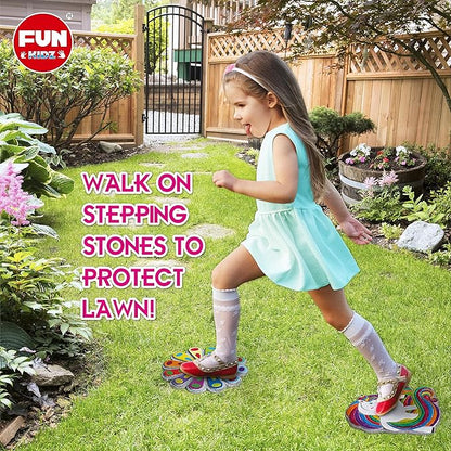 PYO Stepping Stones for Kids, ColorMyWay 2 Pack Unicorn Flower Garden Activities for Girls Boys Ages 3-12 Mosaic Art Kit for Stone Craft