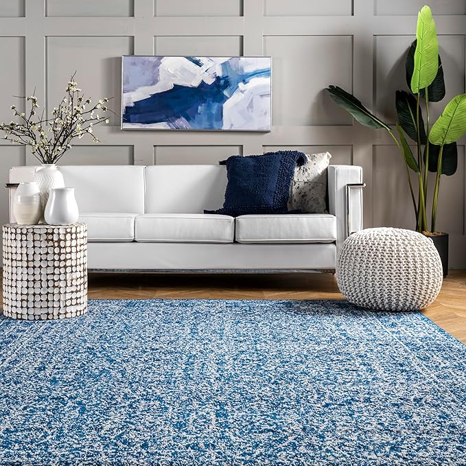 nuLOOM Vintage Waddell Runner Rug , 2' 6" x 6', Dark Blue, Rectangular, 0.35" Thick