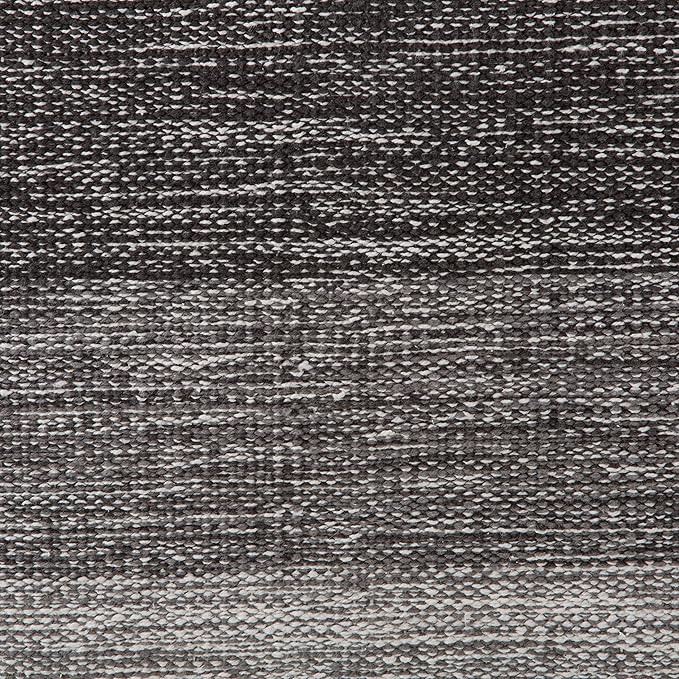 SIMPLIHOME Naya 16 Inch Boho Cube Pouf in Patterned Grey Melange Cotton, For the Living Room, Bedroom and Kids Room